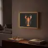 Kreeft - Oranje - Zwart - Modern Light Box met batterij (Wandlamp) middel -sfeer1