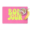 Bonjour - Roze - Fel groen Placemat vinyl groot -zzzproduct_Kitchenyeah-website