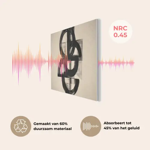 Cirkels - Lijnen - Vormen - Zwart PET vilt klein -USP_NL