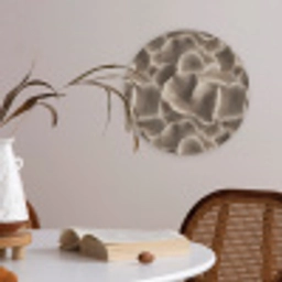 Waaiervorm - Beige - Vezel textuur Akoestische PET Vilt - Rond klein 838 -sfeer3