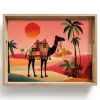 Kameel - Gekleurd tapijt - Duinen - Rode zon Dienblad Rechthoek middel -z3d_shopping