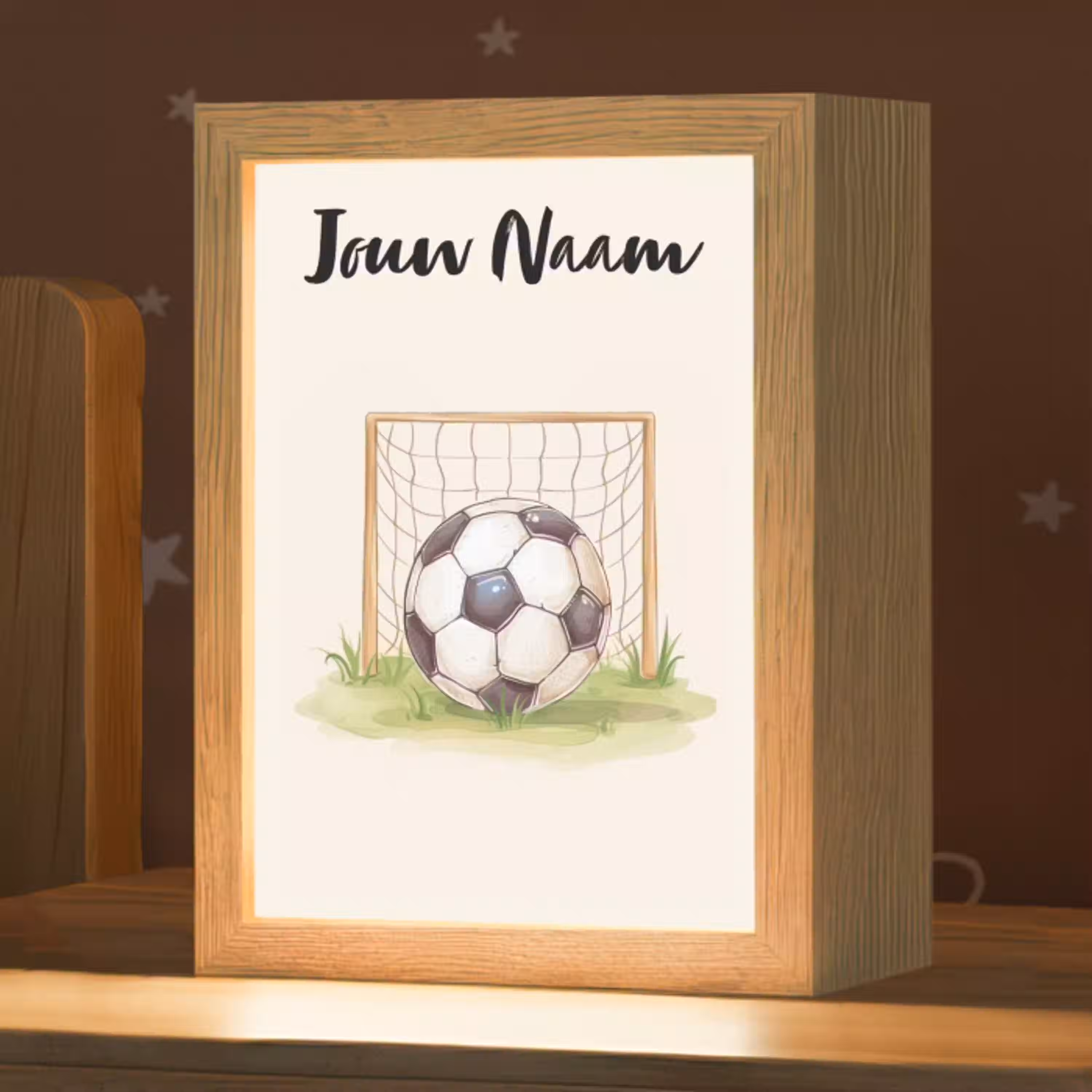 Voetbal - Goal - Gras - Beige Light Box met kabel (Kinderlampje) klein -zzz_3d_website
