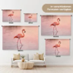 Flamingo - Water - Roze Wandkleed katoen klein -tsfeer8_DE