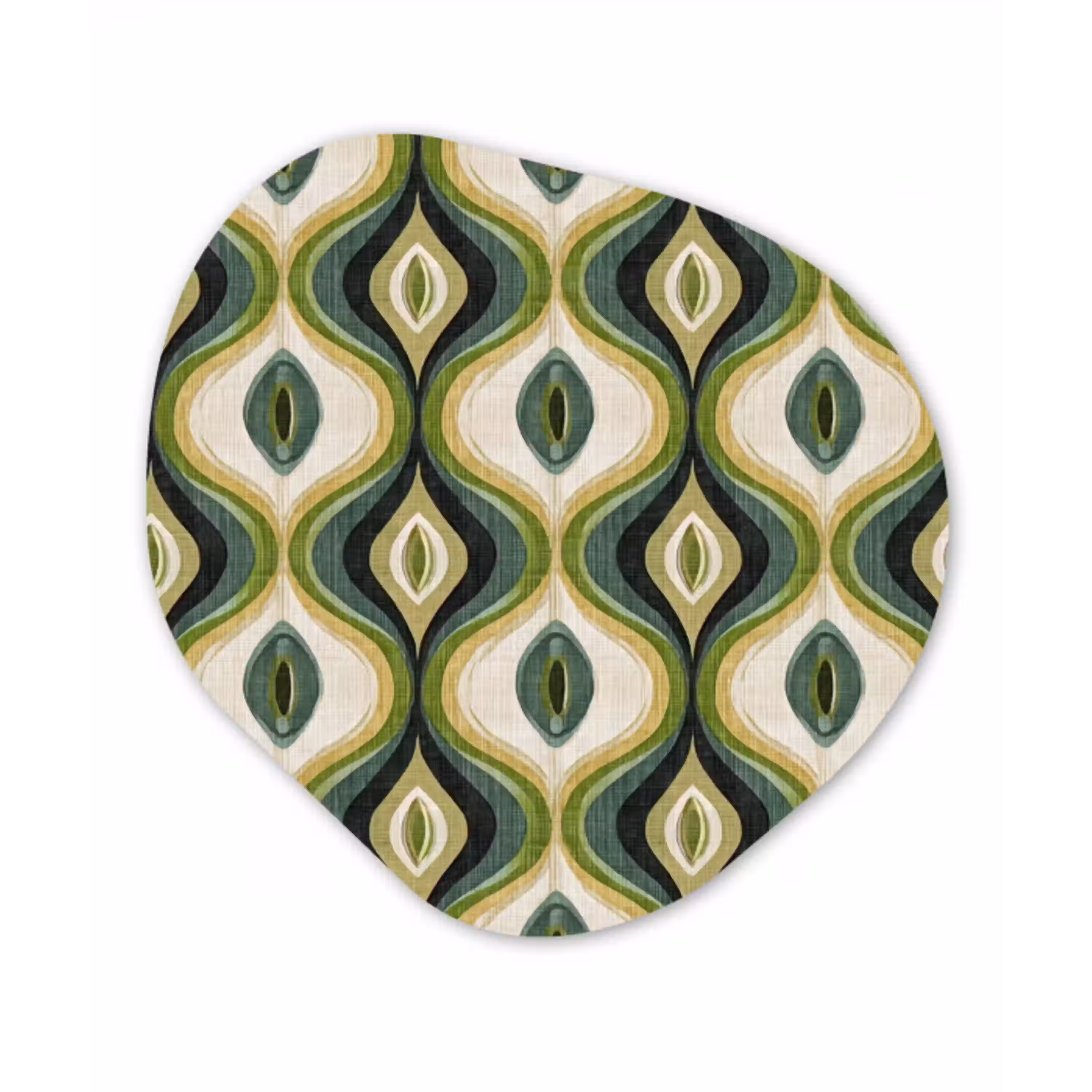 Abstract - Ritmisch - Groen Wandcirkel Organisch Forex 3mm klein 629 -3d