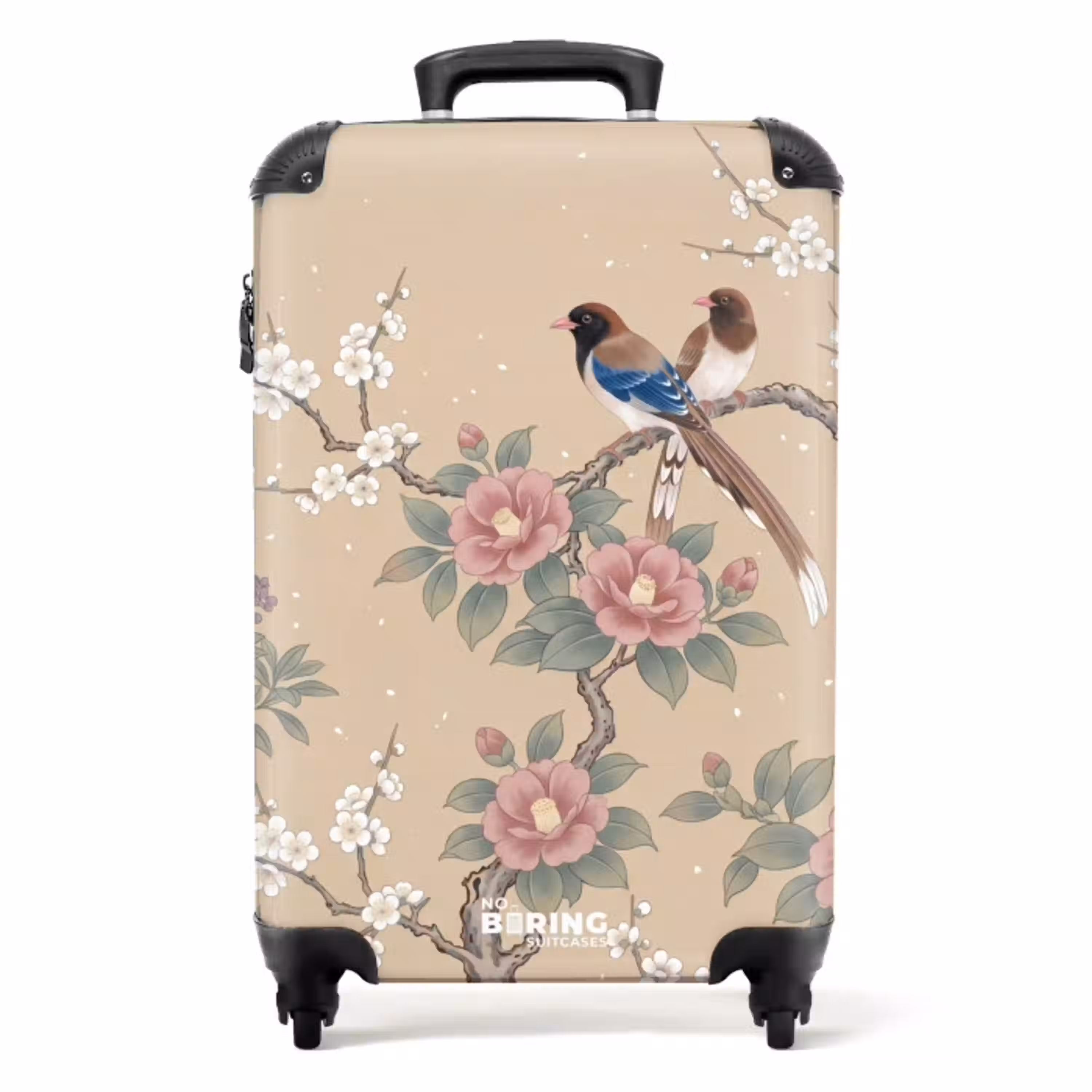 Bloemen - Vogels - Bloemen NBS - Handbagage koffer - Volwassenen Unisex middel -productfoto_recht