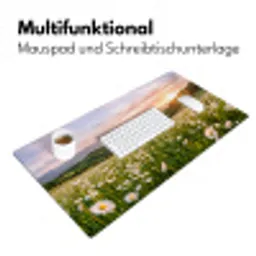Madelief - Veld - Heuvels - Groen Muismat XXL klein -ysfeer4_duits