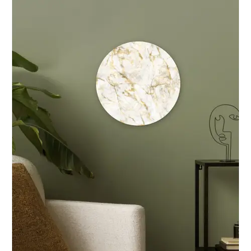 Goud - Licht - Nerf - Marmer Wandcirkel kunststof plaat 5mm dik klein 188 -sfeer3