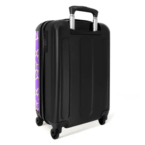 Giraffeprint in lavendel NBS - Handbagage koffer - Volwassenen Unisex middel -achterkant
