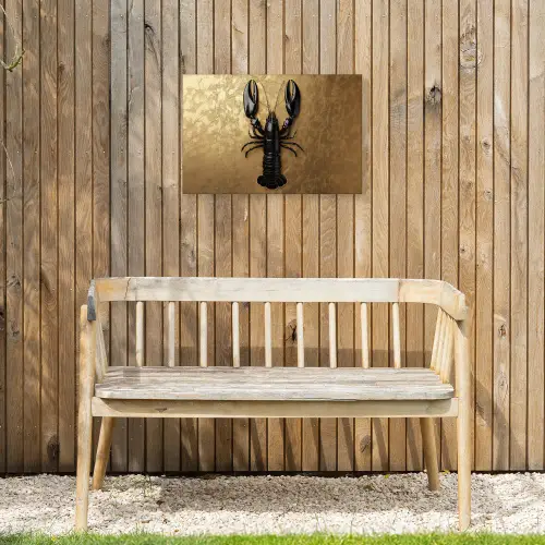 Kreeft - Zwart - Goud - Luxe Tuinposter op houten frame 2 cm dik klein -sfeer4