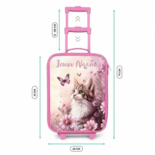 Kitten - Vlinders - Paars - Bloemen Kinderkoffer - Roze klein -productfoto_formaten