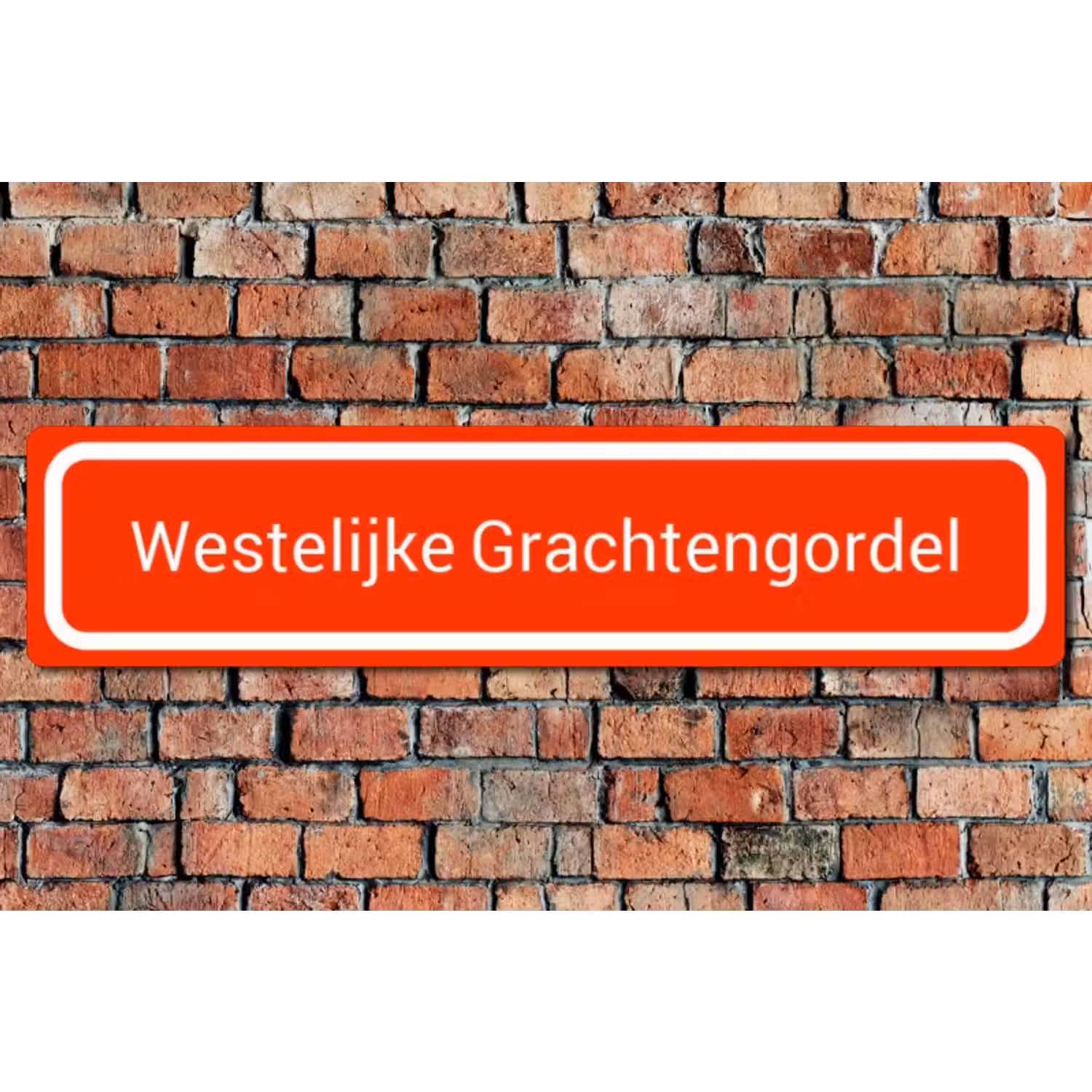 Straatnaambord rood - Ronde hoeken