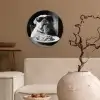 Hond - Bulldog - Pasta - Bril - Stoer - Dieren Wandcirkel kunststof plaat 5mm dik klein -sfeer1