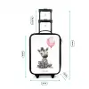Zebra met roze ballon Kinderkoffer - Zwart klein -productfoto_formaten