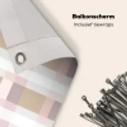 Ruitpatroon - Aardetinten - Minimalistisch Balkonbeschermer Duitsland klein 596 -closeup_NL
