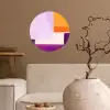 Vlakken - Abstract - Rechthoekig - Oranje Wandcirkel behangsticker klein -sfeer1