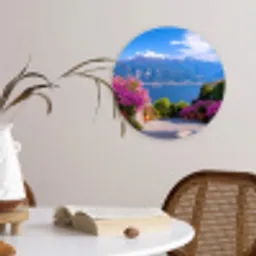 Lake Como - Italië - Landschap Wandcirkel kunststof plaat 5mm dik klein -sfeer4