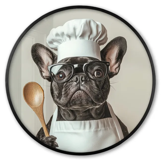 Photo Frame Round - Glasses - Dog - Cook