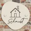 Huis illustratie - Sierlijk Naambord Organisch middel -sfeer10