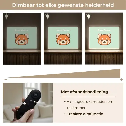 Panda - Groen - Cartoon Light Box met batterij (Wandlamp kind) middel -USP_dimbaarNL