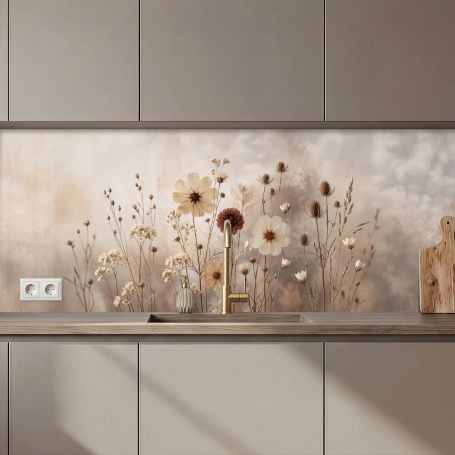 Wilde bloemen - Botanisch - Vintage - Natuur - Rustiek keuken achterwand 2 middel zz_3dshopping