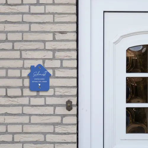 Kobaltblauw - Sierlijk Naambord Huisje klein -sfeer1