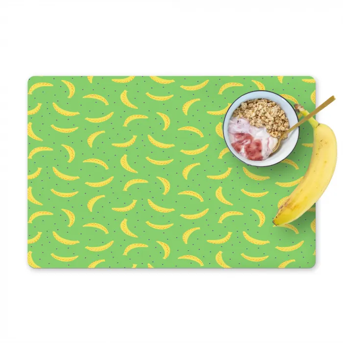 Groen - Geel - Bananen Placemat vinyl groot 368 -zzzproduct_Kitchenyeah-website