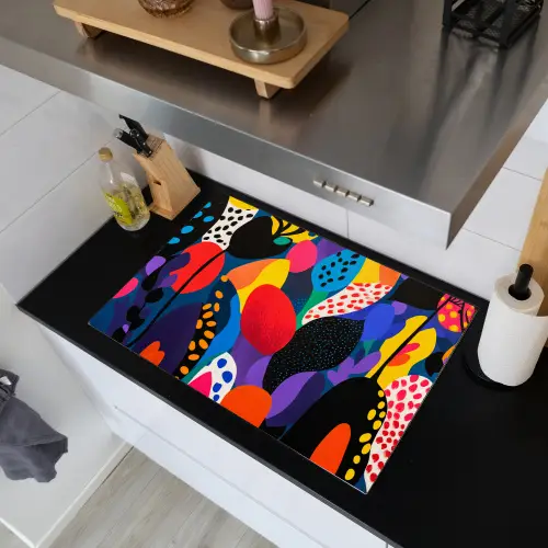 Bloemen - Bladeren - Abstract - Rood Inductie beschemer met haakjes klein -sfeer1