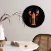 Kreeft - Oranje - Zwart - Modern Wandcirkel kunststof plaat 5mm dik klein -sfeer4