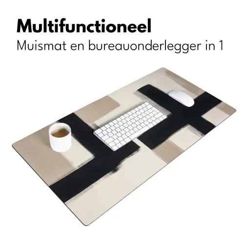 Zwart - Abstract - Japandi Muismat XXL klein -sfeer4