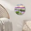 Lavendel - Bloemen - Zonsondergang - Paars - Weide Wandcirkel kunststof plaat 5mm dik klein -sfeer5