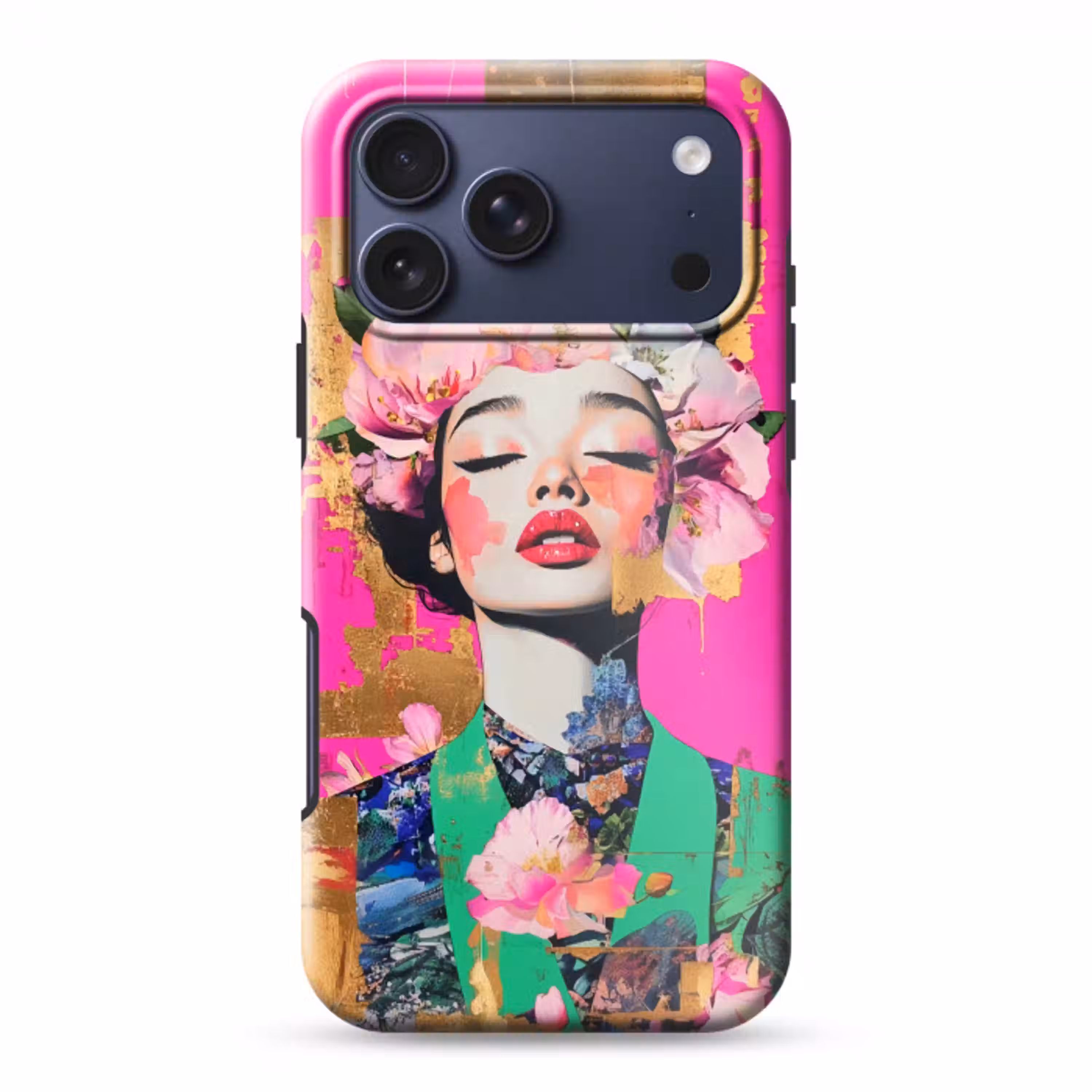 Bloemenkroon - Goud - Vrouw - Portret Toughcase MagSafe Apple iPhone 17 Pro Max klein -3d