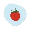 Rood - Tomaat - Groente Wandcirkel Organisch Forex 3mm klein -3d