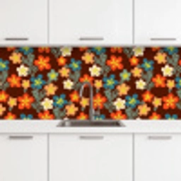 Retro - Patronen - Bloemen - Jaren 70 keuken achterwand 2 middel 871 -3d