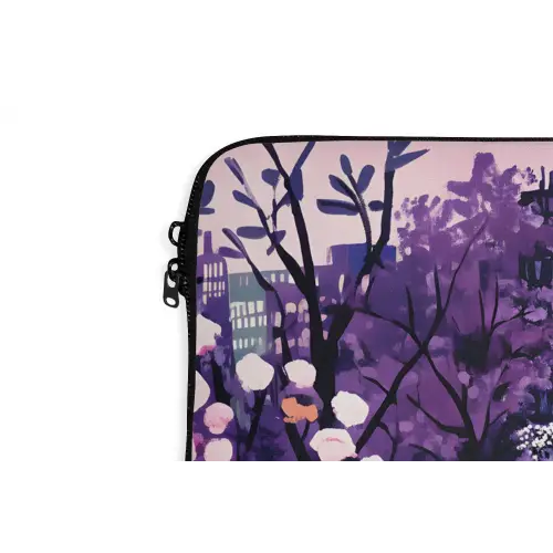 Park - Bomen - Bloemen - Gebouwen laptophoes neopreen klein -detail