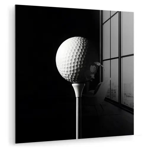 Golfbal - Minimalistisch - Wit plexiglas 5mm klein -zzzproduct_nieuw