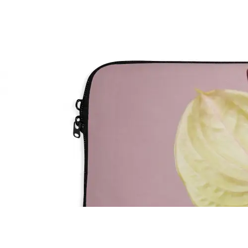 Bloemen - Anthuriums - Geel - Roze laptophoes neopreen klein -detail