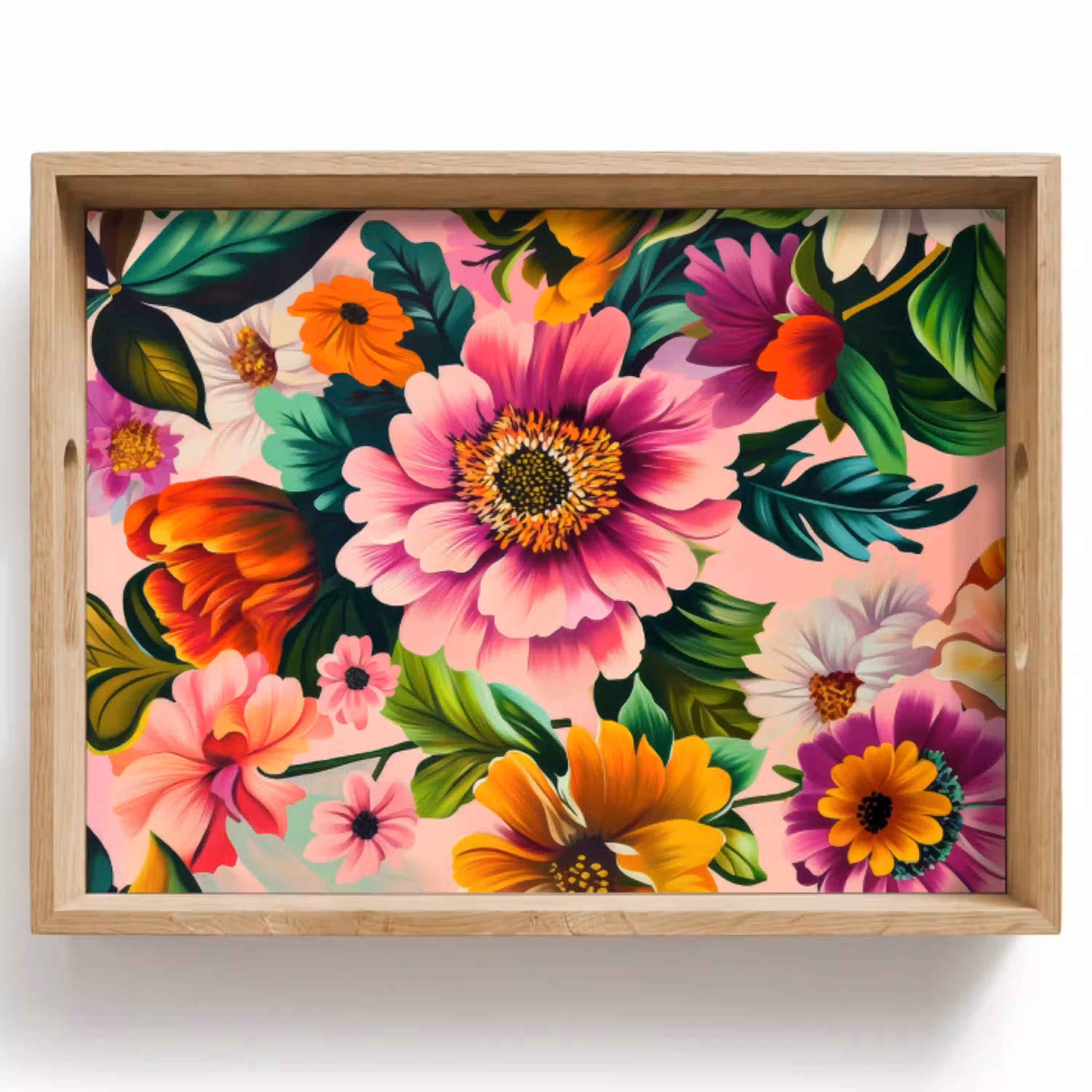 Bloemen - Kleurrijk - Roze Dienblad Rechthoek middel -z3d_shopping