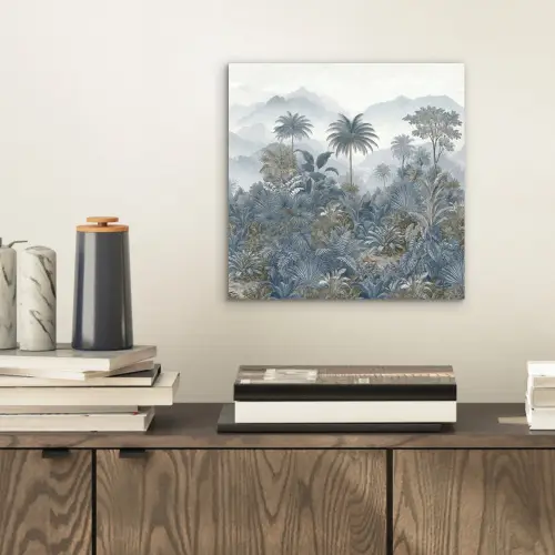 Jungle - Landschap - Blauw aluminium wit klein -sfeer1