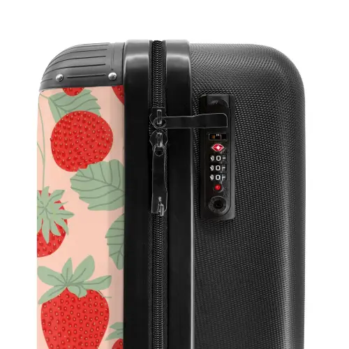 Pastel fruit - Aardbeien NBS - Handbagage koffer - Kinderen Unisex middel -slot
