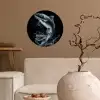 Vis - Koi - Zwart - Water Wandcirkel behangsticker klein -sfeer1