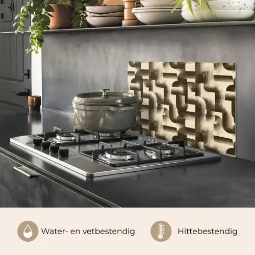 Abstract - Retro - Zwart keuken achterwand spatscherm klein 900 -usp_NL