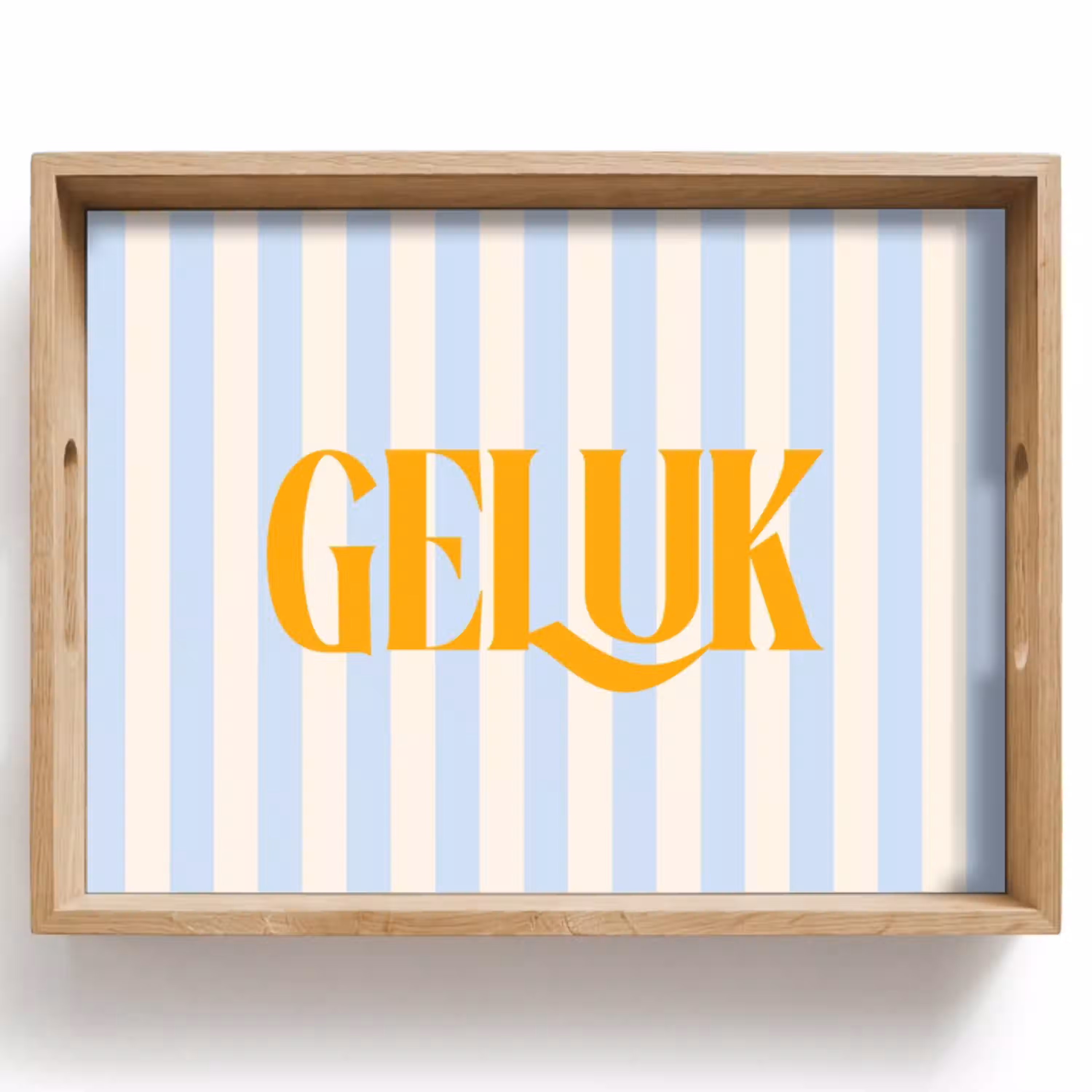 Oranje - Blauw - Strepen - Geluk Dienblad Rechthoek middel -z3d_shopping