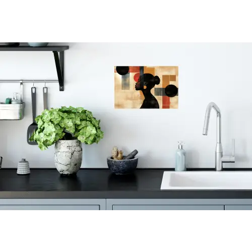 Zijaanzicht - Vrouw - Vormen Muursticker klein -keuken