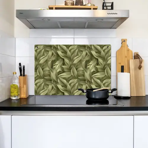 Bladeren - Modern - Groen Inductie beschemer met haakjes klein 777 -sfeer2