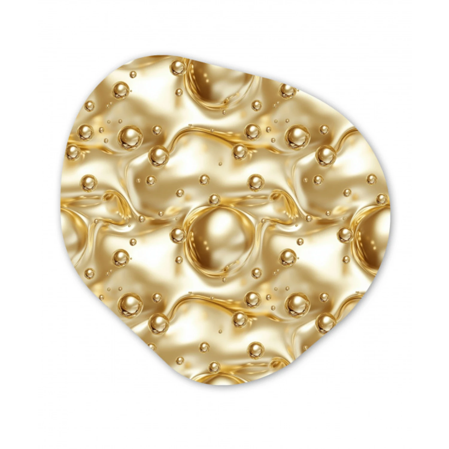 Vloeibaar - Druppels - Goud Wandcirkel Organisch Forex 3mm klein 629 -3d