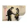 Soldaat - Meisje - Bruin - Graffiti Muursticker klein -3d