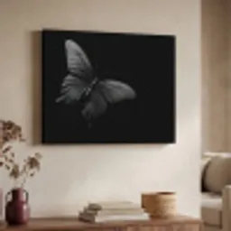 Vlinder - Zwart - Insect - Dieren Textielframe zwart klein -sfeer3