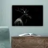 Hert - Zwart - Portret - Gewei - Dieren canvas 2cm klein -sfeer4