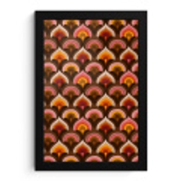 Patroon - Retro - Kleurrijk fotolijst zwart zonder passe partout klein 224 -3d