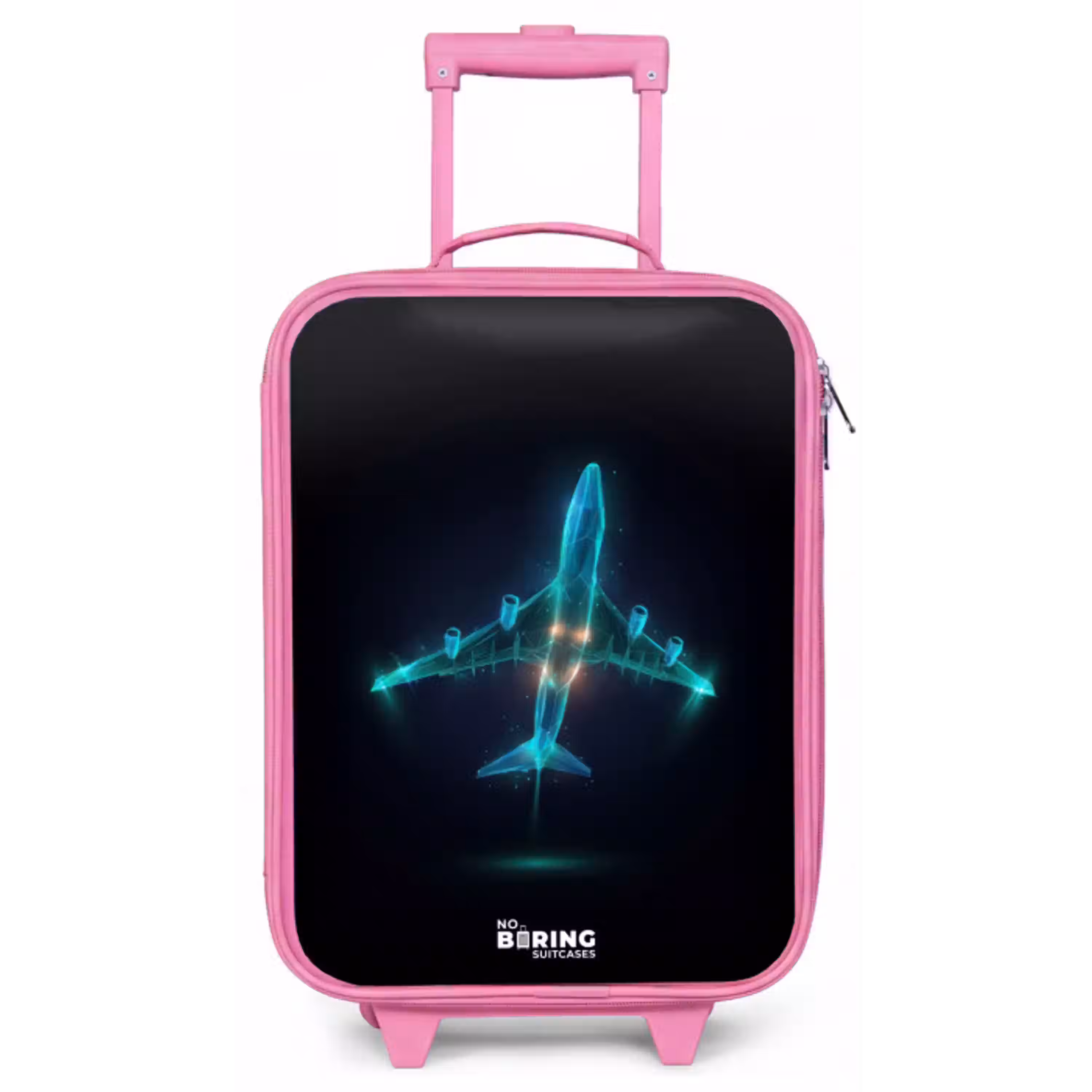 Lichtgevend vliegtuig Kinderkoffer - Roze klein -zz3dotto